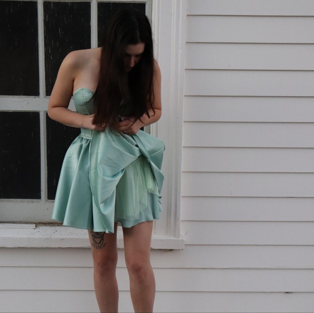 Kimchi Blue Corset Mermaid/Pixie Dress, Seafoam green/teal, Size 4